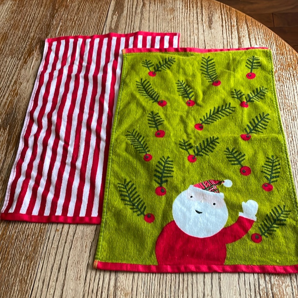 Set of two Target Christmas Santa hand towels
